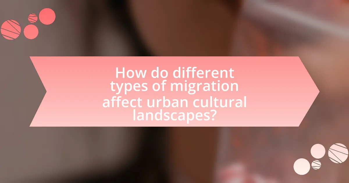 How do different types of migration affect urban cultural landscapes?