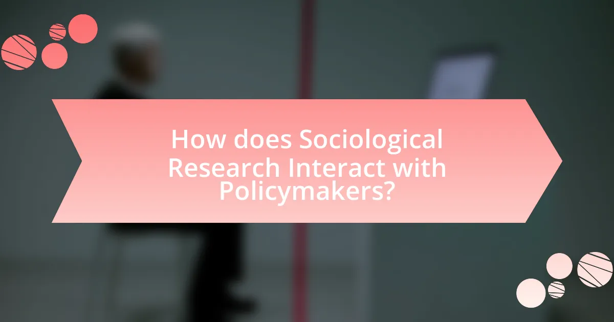 How does Sociological Research Interact with Policymakers?