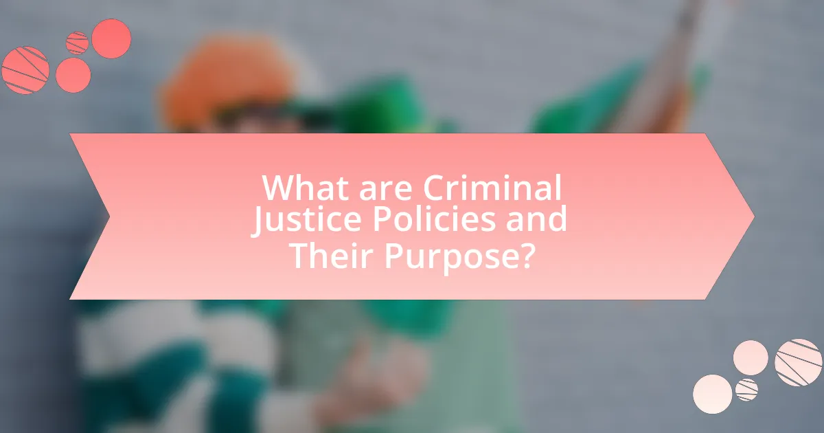 What are Criminal Justice Policies and Their Purpose?