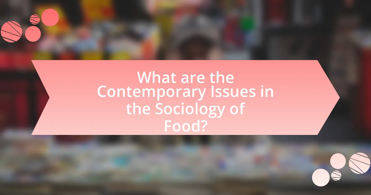 What are the Contemporary Issues in the Sociology of Food?