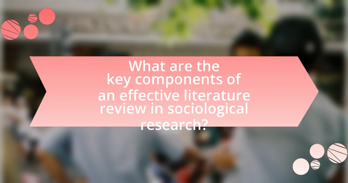 What are the key components of an effective literature review in sociological research?