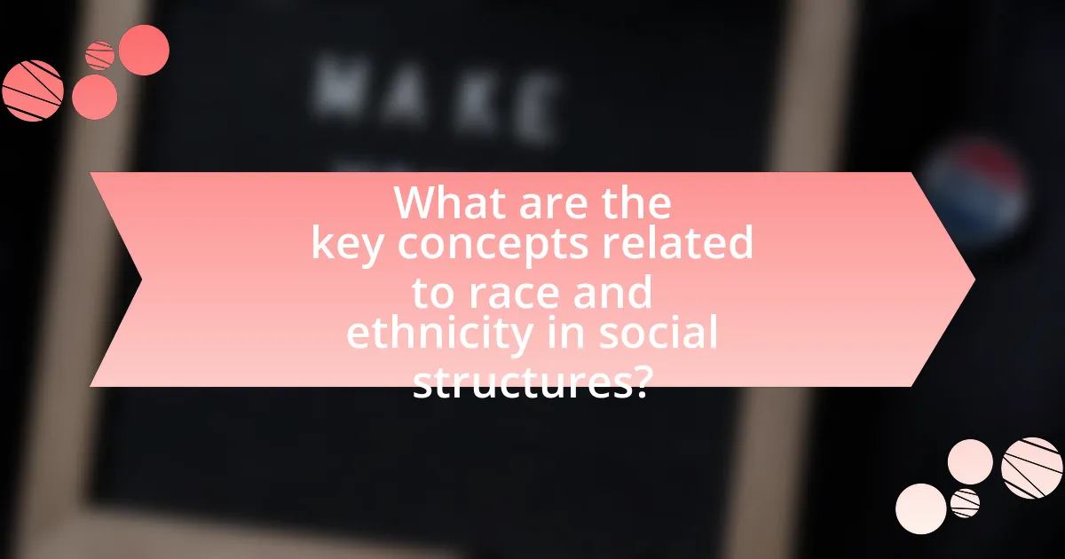 What are the key concepts related to race and ethnicity in social structures?