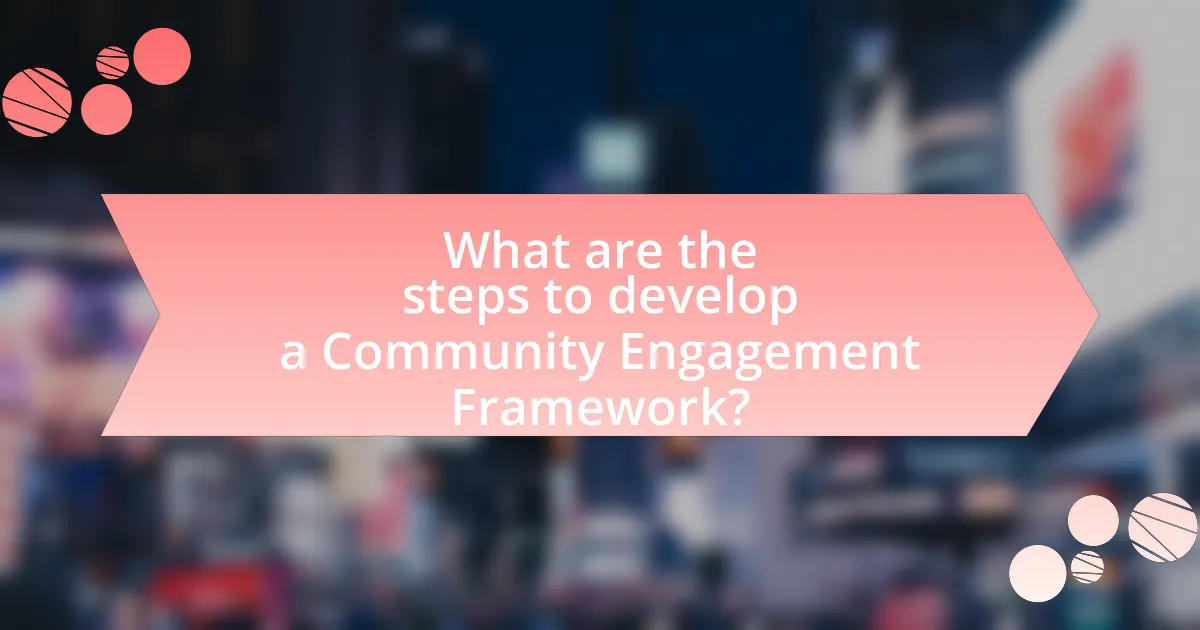 What are the steps to develop a Community Engagement Framework?