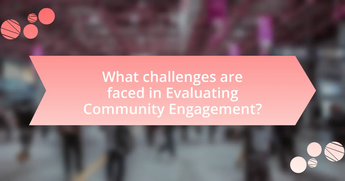What challenges are faced in Evaluating Community Engagement?
