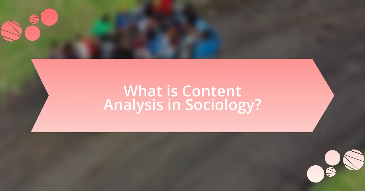 What is Content Analysis in Sociology?