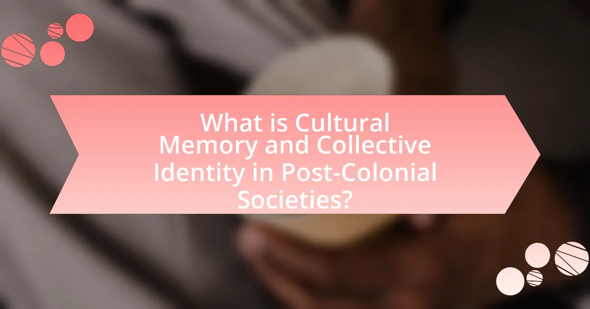 What is Cultural Memory and Collective Identity in Post-Colonial Societies?