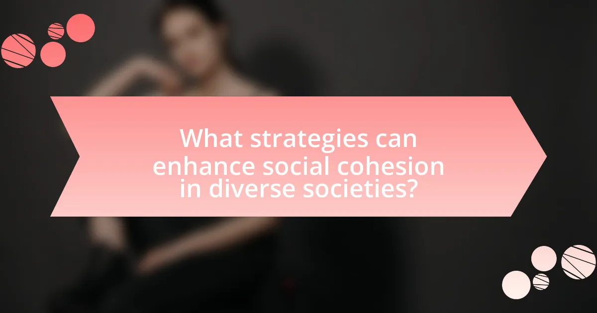 What strategies can enhance social cohesion in diverse societies?